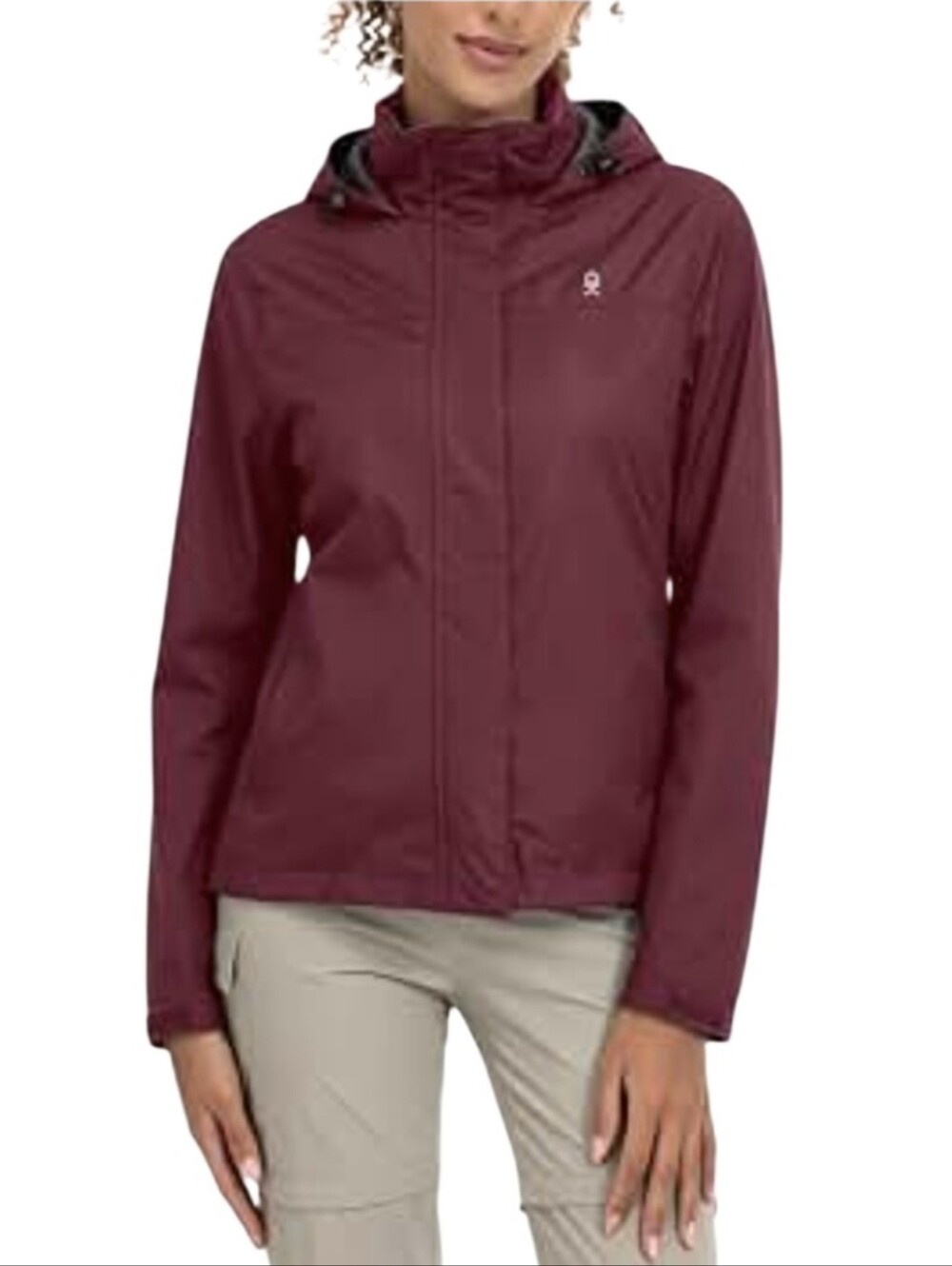 #K11 Little Donkey Andy Women's Waterproof Hooded Jacket - Burgundy